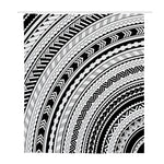 Black And White Maori Polynesian Print Polyester Shower Curtain