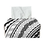 Black And White Maori Polynesian Print Rectangle Tissue Box Cover