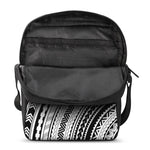 Black And White Maori Polynesian Print Rectangular Crossbody Bag