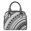 Black And White Maori Polynesian Print Shoulder Handbag