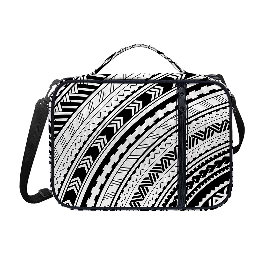 Black And White Maori Polynesian Print Shoulder Strap Bible Bag