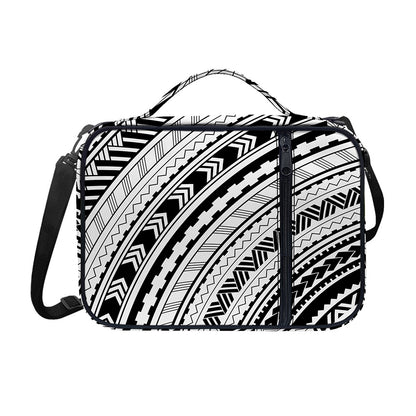Black And White Maori Polynesian Print Shoulder Strap Bible Bag