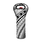 Black And White Maori Polynesian Print Single Neoprene Wine Tote