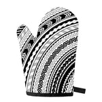 Black And White Maori Polynesian Print Single Oven Mitt