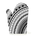 Black And White Maori Polynesian Print Single Oven Mitt