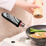 Black And White Maori Polynesian Print Skillet Handle Cover