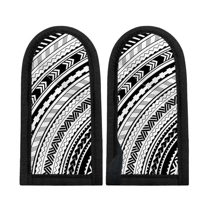 Black And White Maori Polynesian Print Skillet Handle Cover