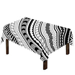 Black And White Maori Polynesian Print Tablecloth