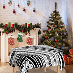 Black And White Maori Polynesian Print Tablecloth