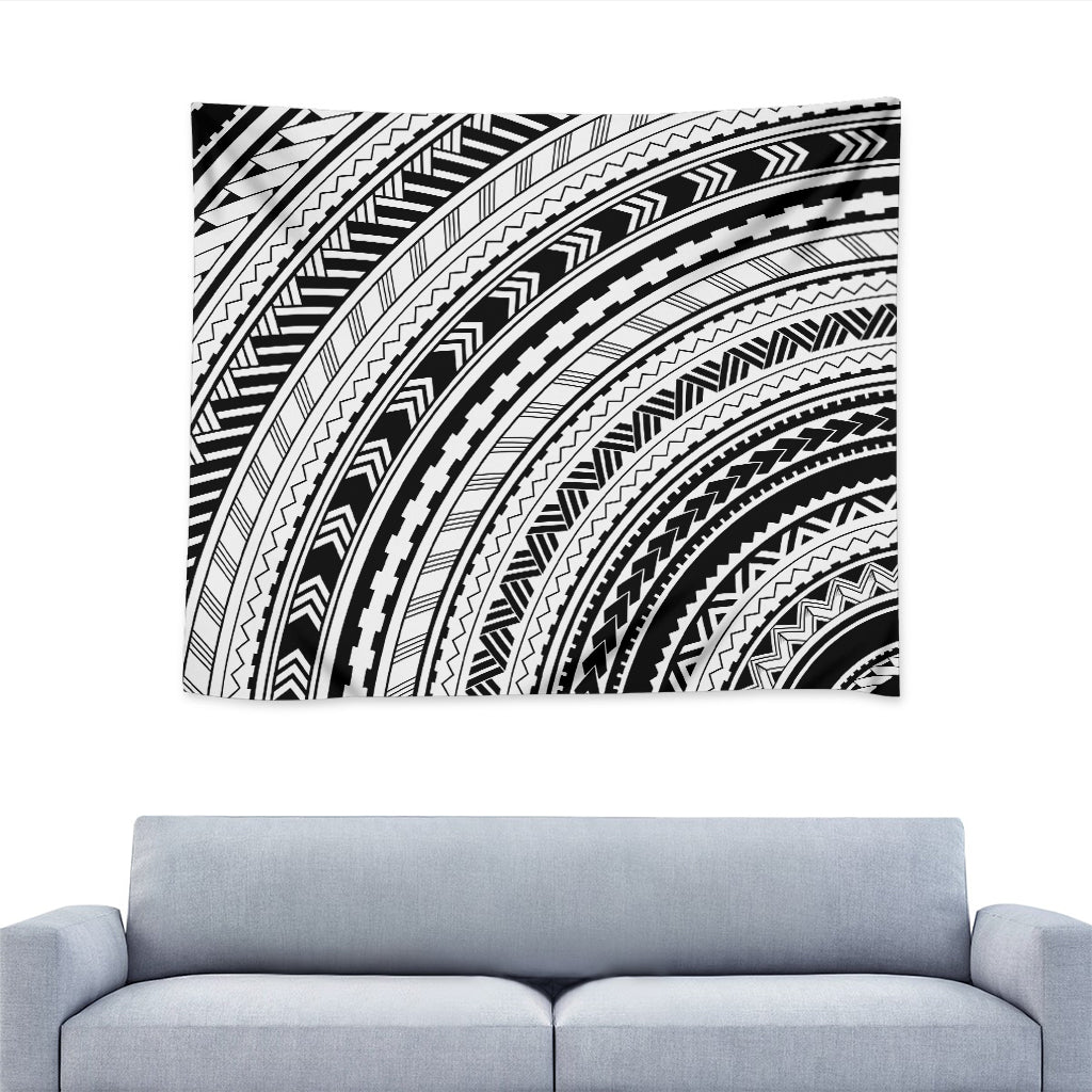 Black And White Maori Polynesian Print Tapestry – GearFrost