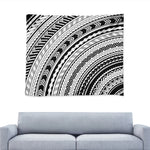 Black And White Maori Polynesian Print Tapestry