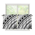 Black And White Maori Polynesian Print Tier Curtains