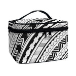 Black And White Maori Polynesian Print Travel Makeup Bag