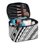 Black And White Maori Polynesian Print Travel Makeup Bag