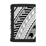 Black And White Maori Polynesian Print Trifold Wallet