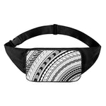 Black And White Maori Polynesian Print Waist Bag