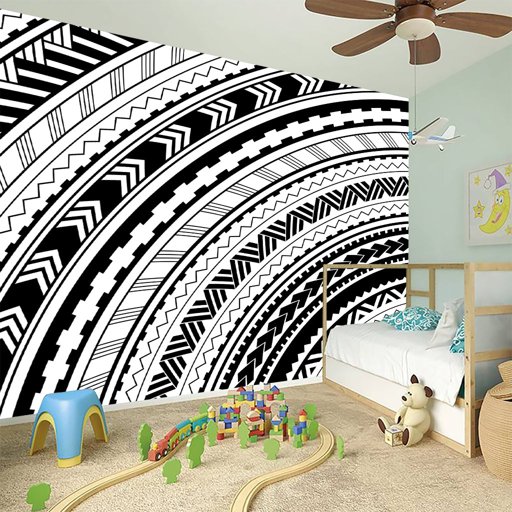 Black And White Maori Polynesian Print Wall Sticker