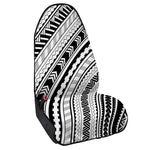 Black And White Maori Polynesian Print Waterproof Car Seat Cover