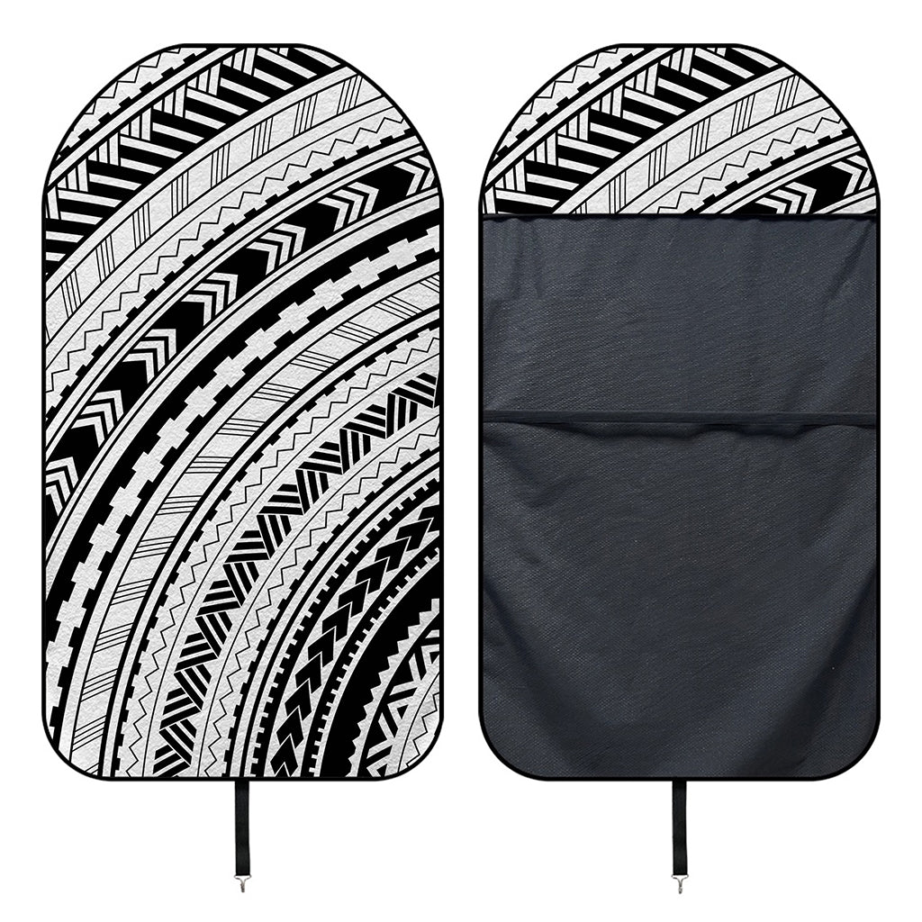 Black And White Maori Polynesian Print Waterproof Car Seat Cover