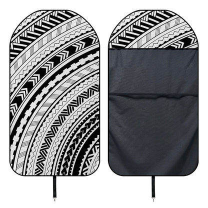 Black And White Maori Polynesian Print Waterproof Car Seat Cover