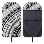 Black And White Maori Polynesian Print Waterproof Car Seat Cover