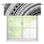 Black And White Maori Polynesian Print Window Valance