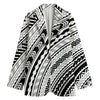 Black And White Maori Polynesian Print Women's Blazer