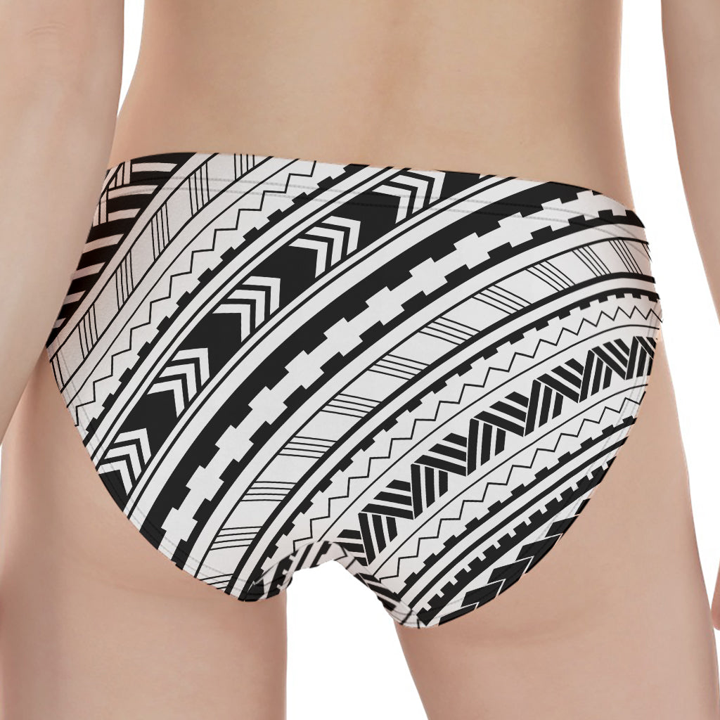 Black And White Maori Polynesian Print Women's Panties