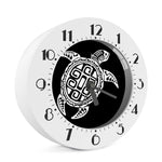 Black And White Maori Sea Turtle Print Alarm Clock