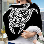 Black And White Maori Sea Turtle Print Baby Seat Cover