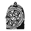 Black And White Maori Sea Turtle Print School Backpack