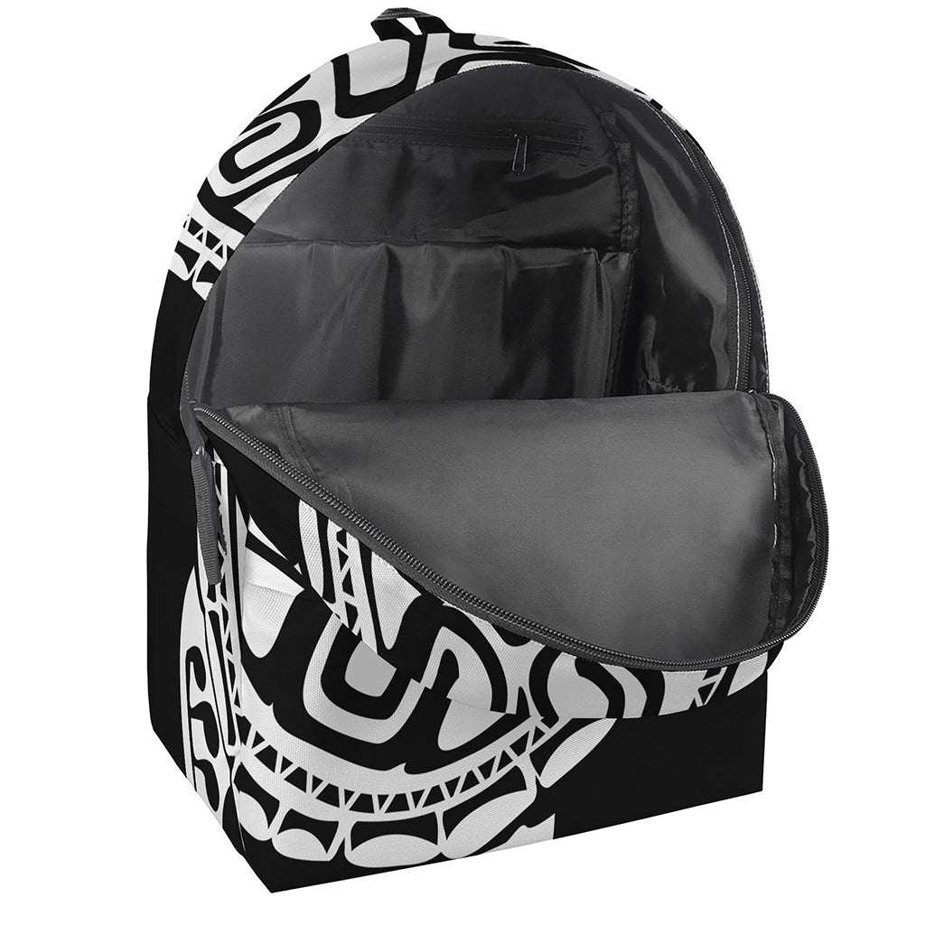 Black And White Maori Sea Turtle Print Backpack