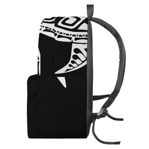 Black And White Maori Sea Turtle Print Backpack