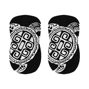 Black And White Maori Sea Turtle Print Bar Stool Covers