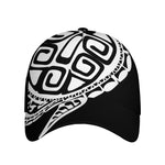 Black And White Maori Sea Turtle Print Baseball Cap