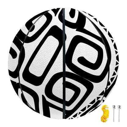 Black And White Maori Sea Turtle Print Basketball