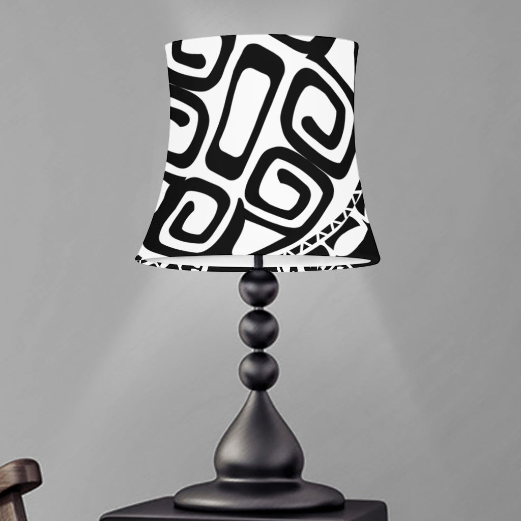 Black And White Maori Sea Turtle Print Bell Lamp Shade