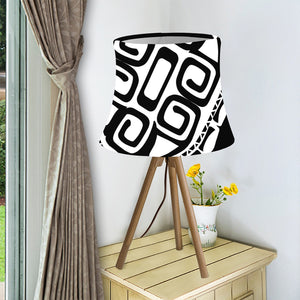 Black And White Maori Sea Turtle Print Bell Lamp Shade