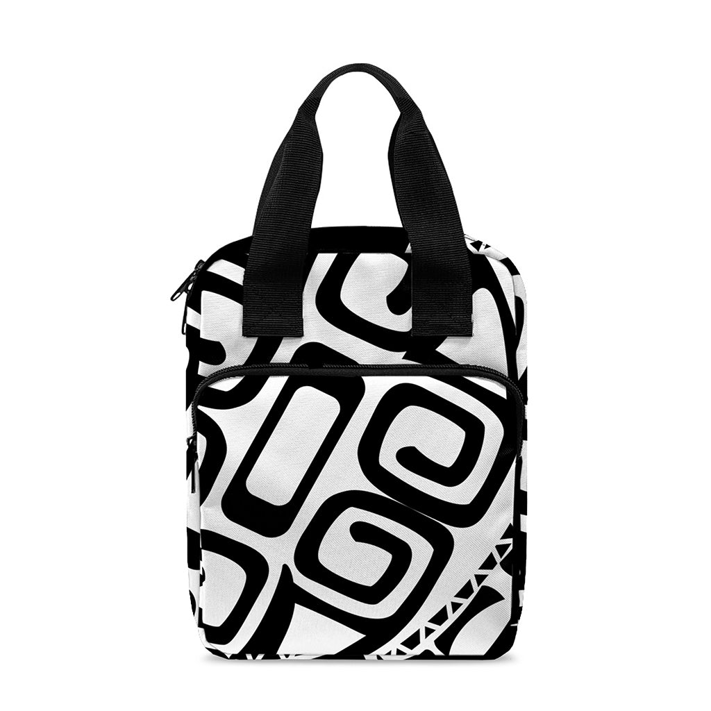 Black And White Maori Sea Turtle Print Bible Tote Bag