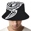 Black And White Maori Sea Turtle Print Bucket Hat