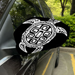 Black And White Maori Sea Turtle Print Car Side Mirror Covers