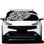 Black And White Maori Sea Turtle Print Car Windshield Snow Cover