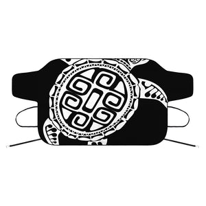 Black And White Maori Sea Turtle Print Car Windshield Snow Cover