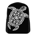 Black And White Maori Sea Turtle Print Casual Backpack