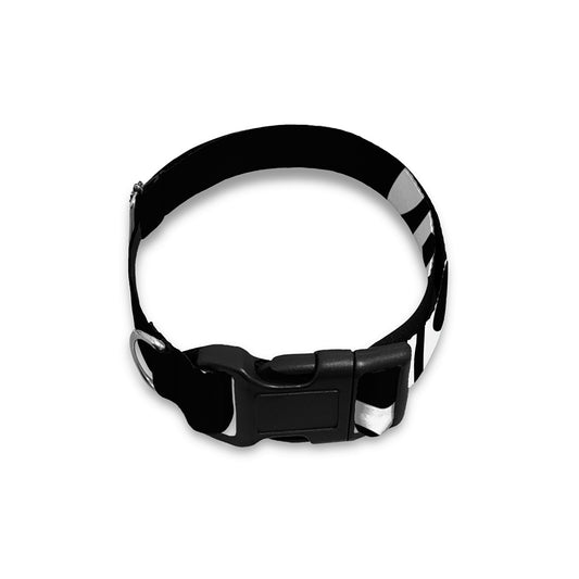 Black And White Maori Sea Turtle Print Dog Collar