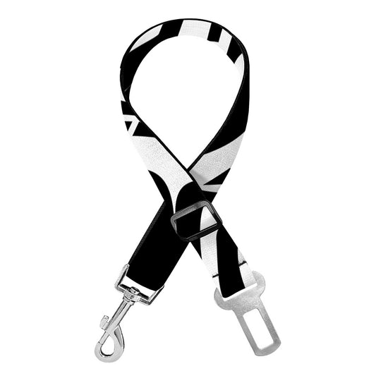 Black And White Maori Sea Turtle Print Dog Seat Belt