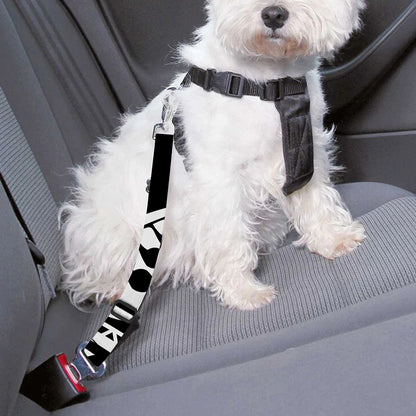Black And White Maori Sea Turtle Print Dog Seat Belt
