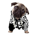 Black And White Maori Sea Turtle Print Dog Zip Up Hoodie