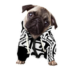 Black And White Maori Sea Turtle Print Dog Zip Up Hoodie
