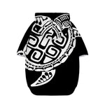 Black And White Maori Sea Turtle Print Dog Zip Up Hoodie
